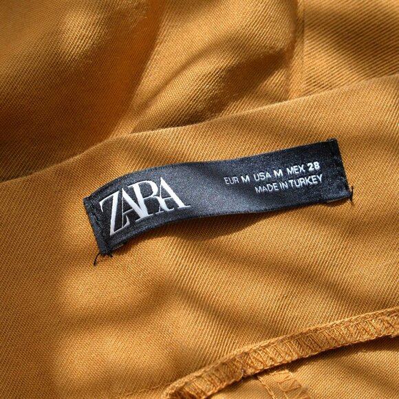 Zara Goldenrod Wide Leg Tie Waist Pants Sz M - Picture 4 of 8